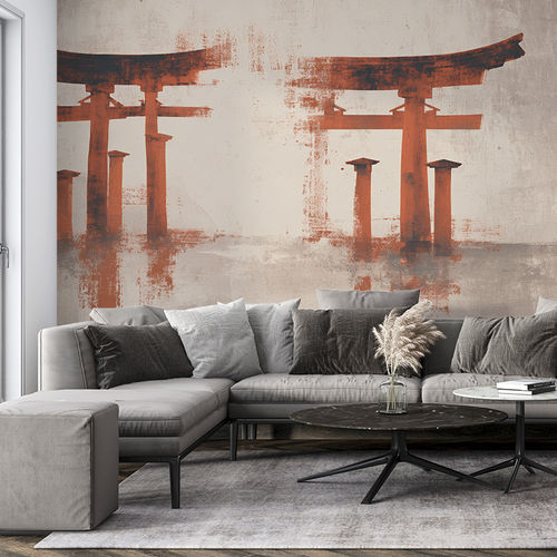 Papier peint contemporain - GATE PASSAGE - jaWalls - personnalisable / motif abstrait / aspect pierre