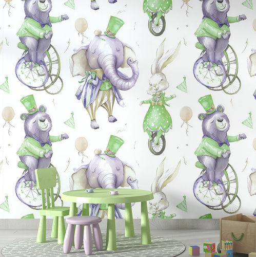 Papier peint contemporain - GARDEN PLAY - jaWalls - en textile non-tissé / en tissu / en PVC