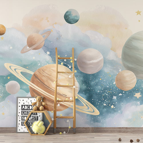 Papier peint motif pour enfant - COSMIC SAIL - jaWalls - tableau de maître / à motif scène / panoramique