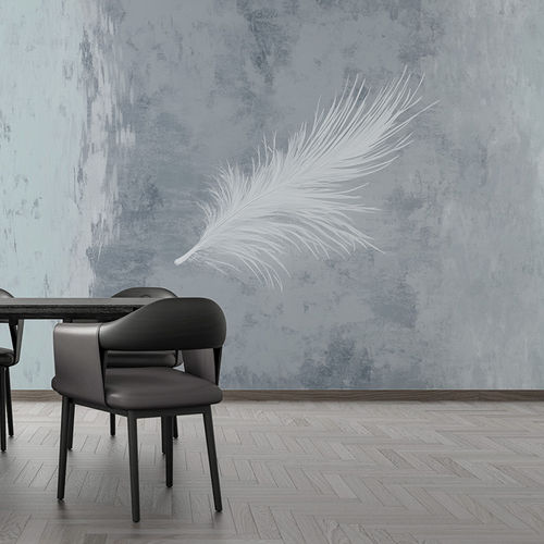 Papier peint design minimaliste - DANCING FEATHER - jaWalls - en textile non-tissé / motif irisé / motif abstrait