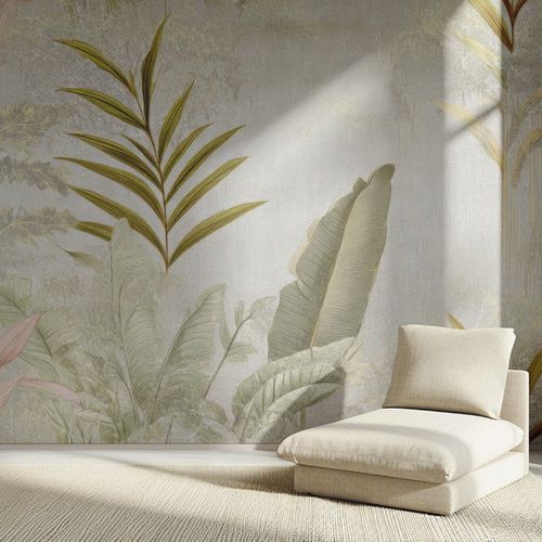 Papier peint contemporain - TROPICAL RETREAT - jaWalls - en textile non-tissé / à motif nature / floral