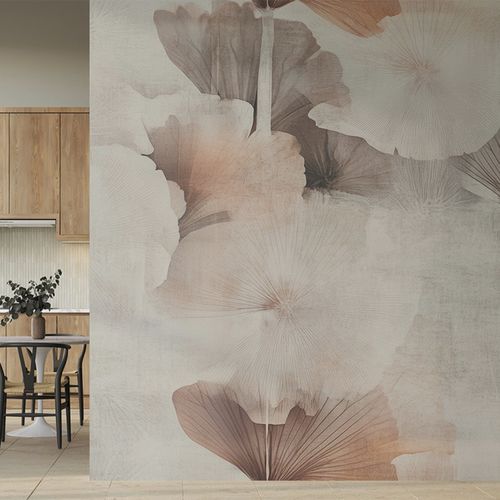 Papier peint contemporain - GINKGO WHISPER - jaWalls - en textile non-tissé / en tissu / à motif floral