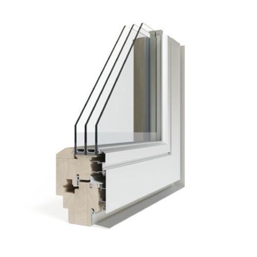 Fenêtre bois-alu - COMPLANARE - lesna - à triple vitrage / acoustique / à isolation thermique