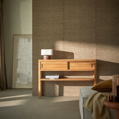 Console contemporaine - ANTON - TICKET FOR THE MOON - en bois massif / en teck / avec piètement en teck
