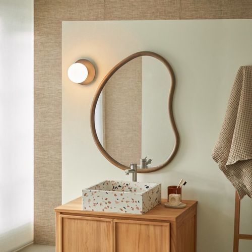 Miroir de salle de bain mural - DIM - TICKET FOR THE MOON - contemporain / rectangulaire / en bois massif
