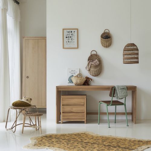Bureau sur pied - EDEN - TICKET FOR THE MOON - contemporain / en bois massif / en teck