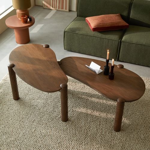 Table gigogne contemporaine - NORA - TICKET FOR THE MOON - en bois huilé / en noyer / en chêne