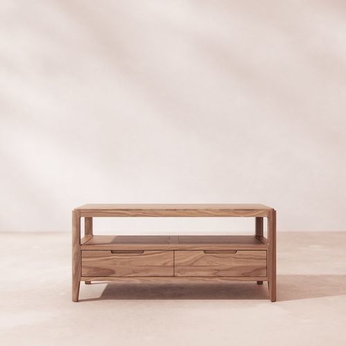 Meuble TV avec tiroirs - ARTO - TICKET FOR THE MOON - en noyer / beige