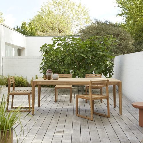 Ensemble table et chaises contemporain - VASCO - TICKET FOR THE MOON - de terrasse / de jardin / en teck