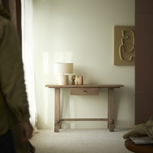 Console contemporaine - ABBY - TICKET FOR THE MOON - en pin / en bois verni / en lin