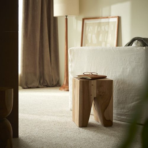 Table d'appoint contemporaine - ARTU - TICKET FOR THE MOON - en bois massif / en teck / avec piètement en teck