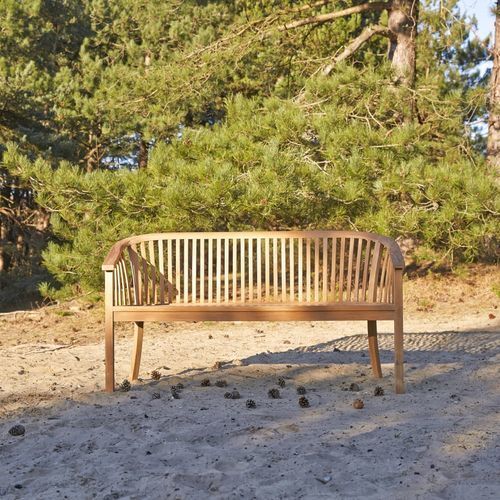 Banc de jardin contemporain - ERNEST - Tikamoon - en bois massif / en teck / avec dossier