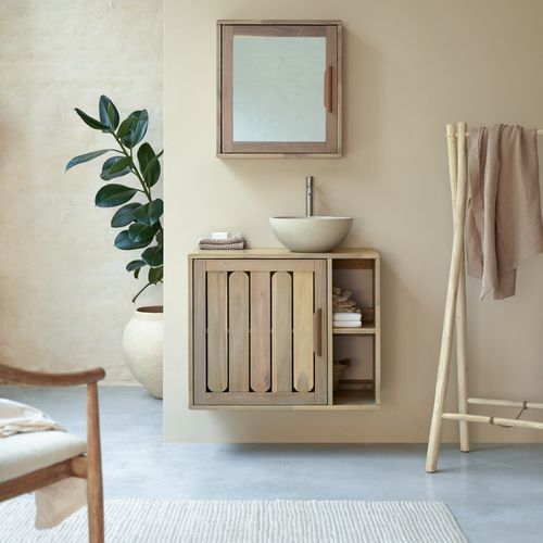 Meuble de salle de bain tout-en-un - Lila - Tikamoon - contemporain / pour toilette / en acacia