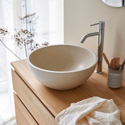 Vasque à poser - MICHA - Tikamoon - en terrazzo / durable / ronde