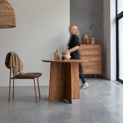 Table à manger contemporaine - ANJA - Tikamoon - en bois massif / en palissandre / en bois verni