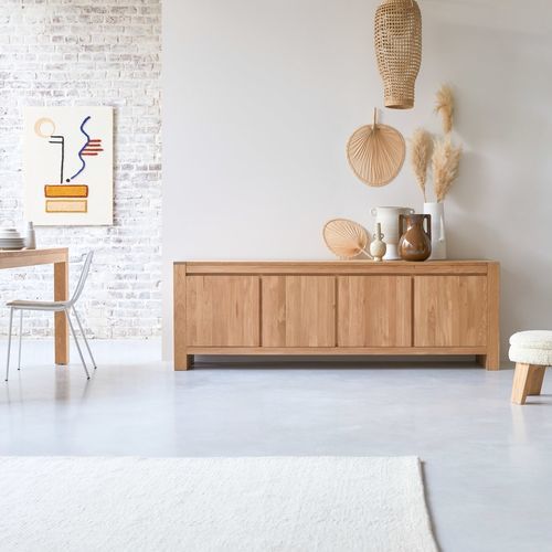 Buffet contemporain - EDEN - Tikamoon - en bois massif / en chêne / avec étagère