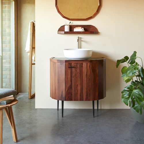 Meuble sous vasque simple - JADE - Tikamoon - à poser / en marbre / en palissandre
