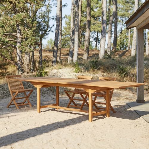 Table à manger contemporaine - CAPRI - Tikamoon - en acacia / rectangulaire / escamotable