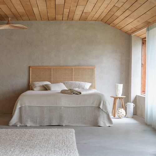 Tête de lit pour lit double - AD&Egrave;LE - Tikamoon - contemporaine / en rotin / beige