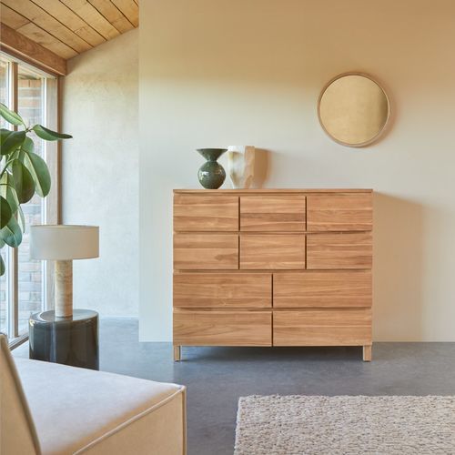 Commode contemporaine - MILANO - Tikamoon - en teck / avec rangement / avec tiroir