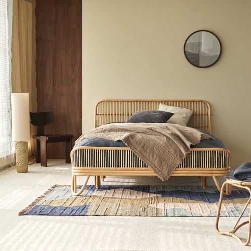 Lit deux places - SIMONE - Tikamoon - vintage / en rotin / 160x200 cm