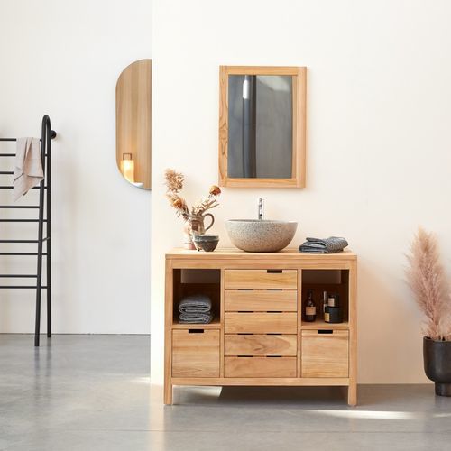 Meuble sous vasque simple - SERENA - Tikamoon - à poser / en métal / en teck