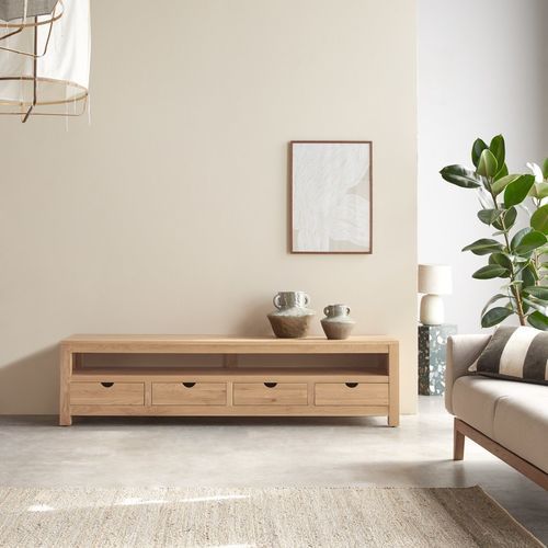 Meuble TV design scandinave - OLIVER - Tikamoon - lowboard / avec câblage dissimulé / avec tiroirs