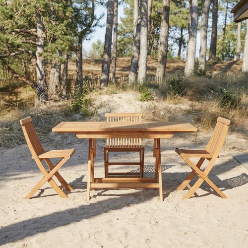 Table à manger contemporaine - CAPRI - Tikamoon - en acacia / en bois massif / avec piètement en bois