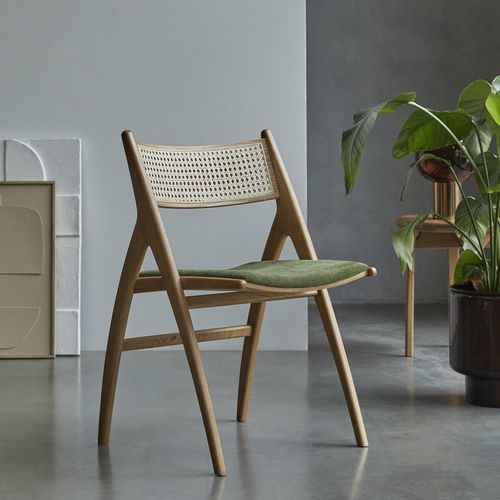 Chaise contemporaine - CLARA - Tikamoon - d'intérieur / en chêne / en rotin