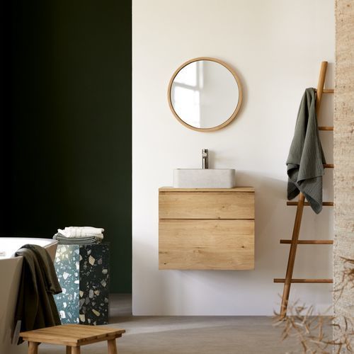 Meuble sous vasque simple - JACOB - Tikamoon - à poser / suspendu / en chêne