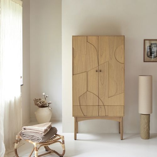 Armoire contemporaine - OTHO - Tikamoon - en bois / à portes battantes / à tiroir