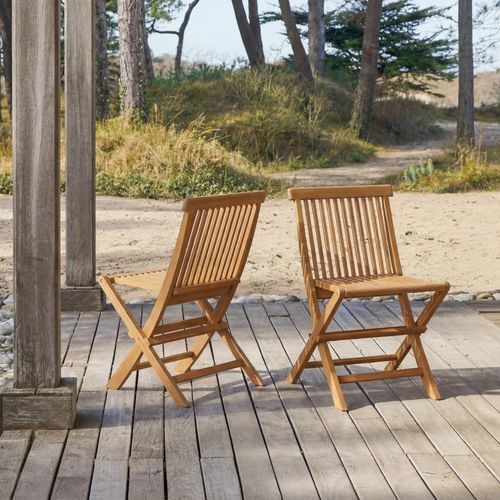 Chaise de jardin contemporaine - CAPRI - Tikamoon - pour intérieur / pour extérieur / en bois massif