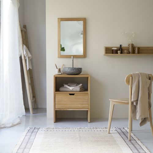 Meuble sous vasque simple - KWARTO - Tikamoon - à poser / en teck / en bois massif