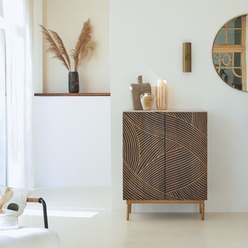 Bahut contemporain - BILAL - Tikamoon - en laiton / en bois / en terrazzo
