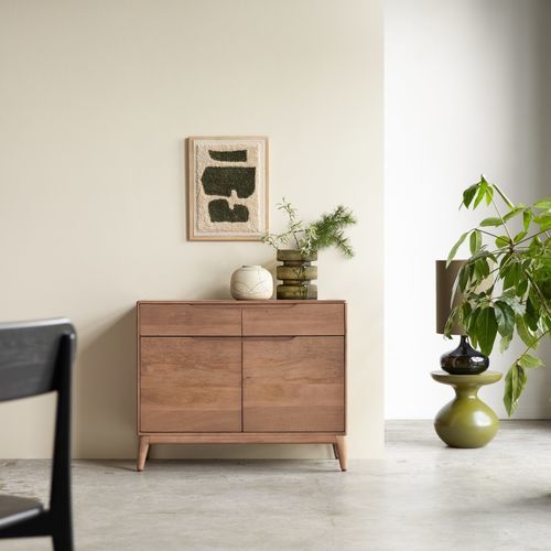 Buffet contemporain - GABRIELLE - Tikamoon - en bois massif / avec tiroirs / à portes battantes