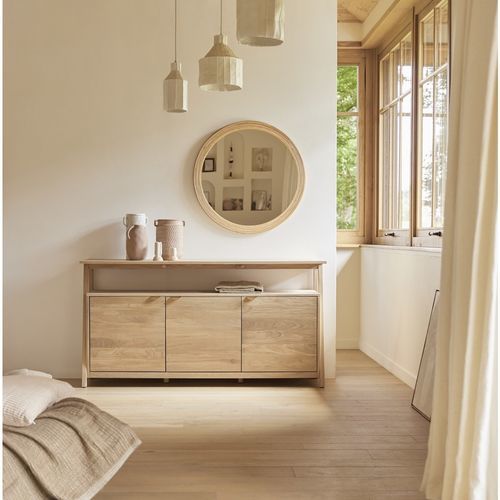 Buffet design scandinave - POLA - Tikamoon - en bois massif / en chêne / avec étagère