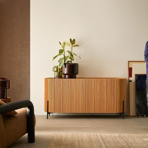 Buffet Art Déco - LOU - Tikamoon - en métal / bois / à portes battantes