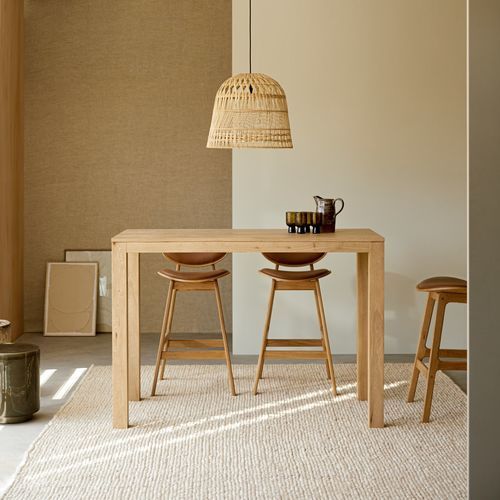 Table à manger contemporaine - EDEN - Tikamoon - en bois massif / en chêne / avec piètement en chêne