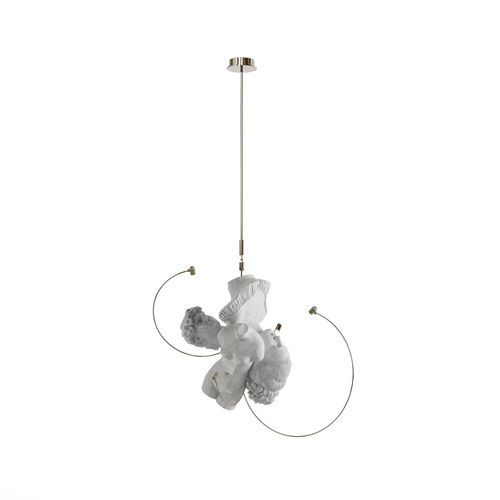 Lustre contemporain - LOUVRE - Bablanc - en résine / en laiton plaqué or / professionnel