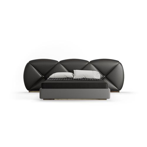Lit double - DIAMOND - Bablanc - contemporain / avec tête de lit / tapissé