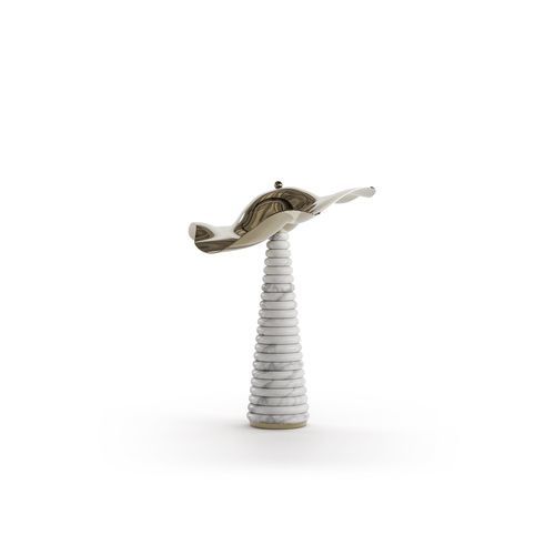 Lampe de table - HAT - Bablanc - en marbre / en laiton plaqué or / contemporaine