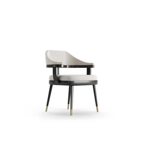 Chaise de salle à manger moderne - MONCEAU - Bablanc - d'intérieur / en noyer / en tissu