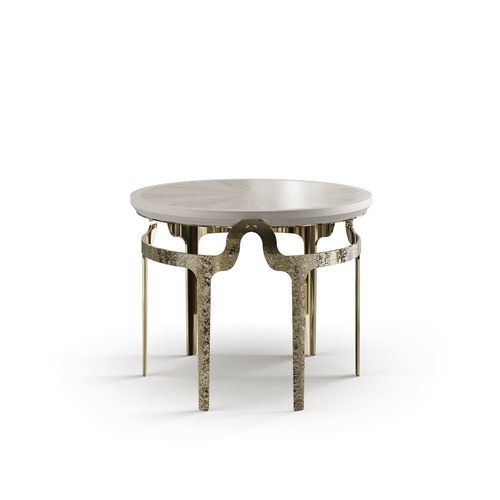 Table d'appoint contemporaine - GARÇOM - Bablanc - en laiton / avec piètement en acier inoxydable / ronde