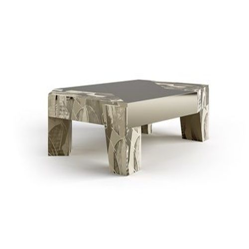 Table basse moderne - GUERNICA - Bablanc - en laiton poli / en bois massif / rectangulaire