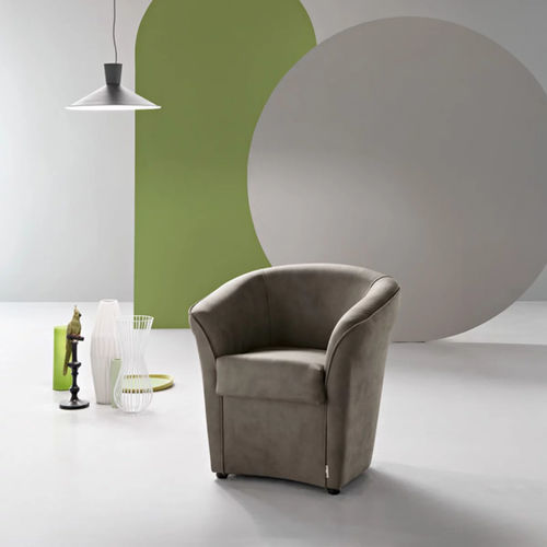 Fauteuil contemporain - NABUK - L.A.P.D. srls - en simili cuir / en tissu / en bois massif