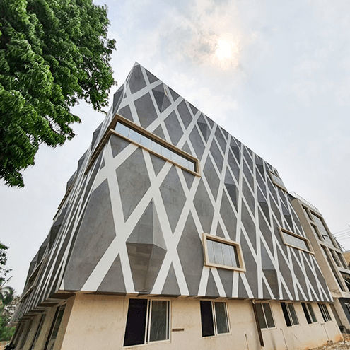 Système de façade fixe - Skyshade - esthétique / blanc / noir