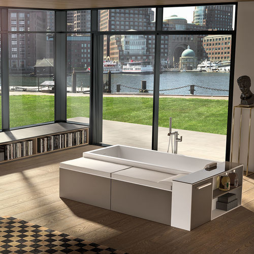 Baignoire en îlot - MODULA F COMBI - Albatros - pour habitat / en Solid Surface / contemporaine