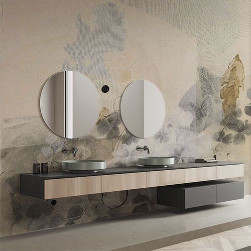 Lambris mural - VEILED GARDEN  - IRIAL - en aluminium / mat / lisse