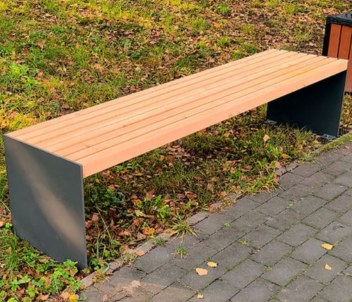Banc public contemporain - SOSTA ROBUSTA - Spreewaldwerk - en métal / en bois / sans dossier