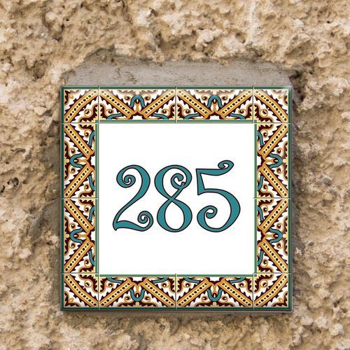 Plaque signalétique intégré - 205244 - Tempera Art Design - en porcelaine / d'extérieur